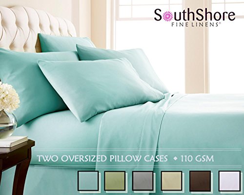 Southshore Fine Linens® - 110 GSM - Set of two King Sized Pillow Cases SKY BLUE 20in x 40in