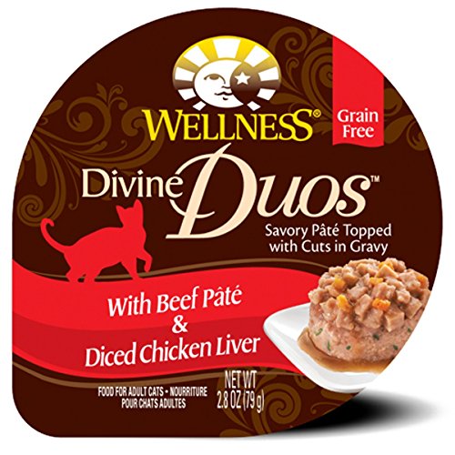 Wellness Divine Duos Grain Free Beef & Chicken Liver Natural Wet Cat Food, 2.8-Ounce Cup