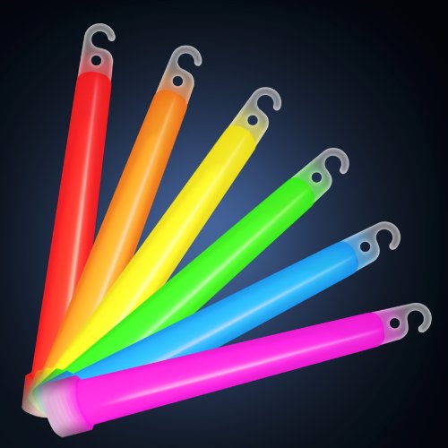 25 Premium 6 Glow Sticks in Assorted Colors