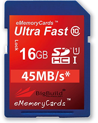 eMemoryCards 16GB Ultra Fast SD SDHC Memory Card For Samsung PL201 Camera