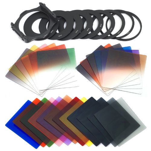 XCSOURCE 24pcs Square Full + Graduated Filter Set + 9 Size Adapter Ring Filter Holder for cokin p series LF78