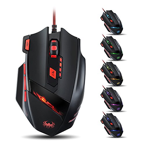 Patec Wired Gaming Mouse,8 Buttons,With 7 kinds modes of LED Light,9200 DPI High Precision Optical Mice for PC Notebook Laptop Computer