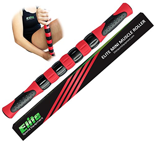 The Muscle Massage Roller Stick for Athletes - Fast Muscle Relief from Sore and Tight Leg Muscles and Cramping - Red