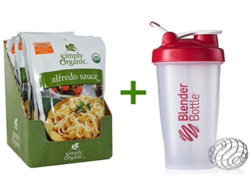 Best Simply Organic, Alfredo Sauce Mix, 12 Packets, 1.48 oz (42 g) Each, Sundesa, Classic Blender Bottle with Loop, Red, 28 oz Bottle