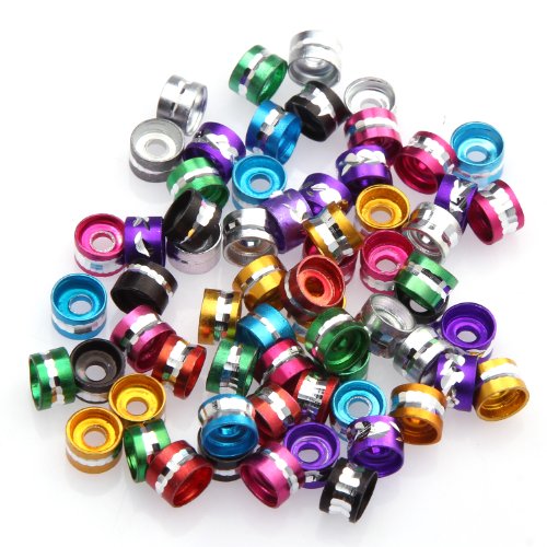 ILOVEDIY 300pcs a Lot Mixed Color Aluminum Tube Spacer Beads 6mm for Jewelry Making Bracelets