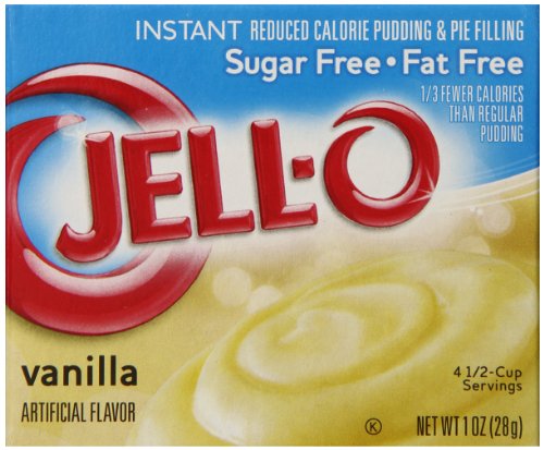 Jell-O Sugar Free-Fat Free Instant Pudding and Pie Filling, Vanilla, 1-Ounce Boxes (Pack of 6)