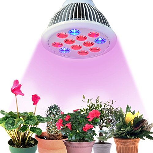 Eyourlife Plant Grow Light Bulb LED Plant Growing Light 12 Wattage E27 Base LED Light Bulb for Indoor Greenhouse Hydroponic