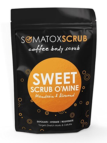 SOMATOX Coffee Body Scrub - Mandarin & Sweet Almond Oil + FREE BONUS eBOOK - Sweet Scrub O'Mine (Natural Exfoliating Scrub With Vitamin E) Face scrub, Coffee Scrub