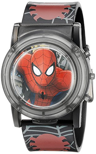 Marvel Spider-Man Kids' SPD3500SR Digital Display Analog Quartz Black Watch