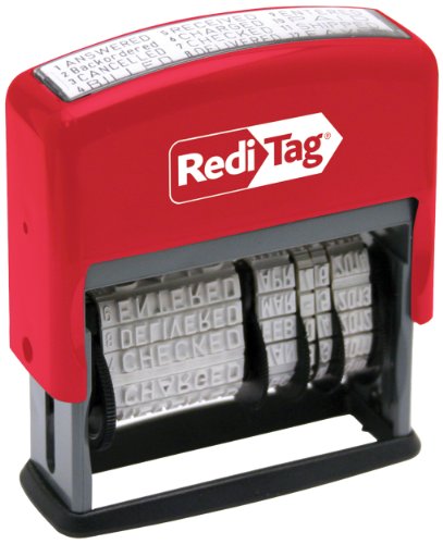 Redi-Tag-Self-Inking Standard 12 Phrase Date Stamp, Impression Size:3/16 X 2-3/16-Inch, Black-97015