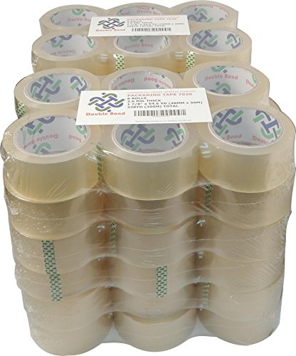 72 Rolls Thick (2.6 Mil) Double Bond Commercial Grade Heavy Duty Packing Tape, 1 7/8-Inch Width x 54.6 Yards Length (48mm x 50m), Clear (7026-72)