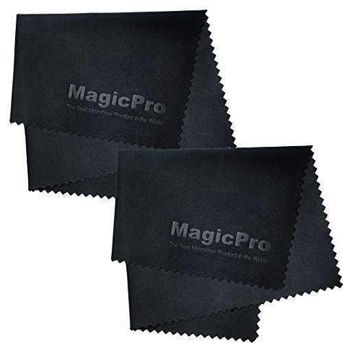 Microfiber Cloth, Magicpro Microfiber Cleaning Cloths - For All LCD Screens, Eyeglasses, Sunglasses, Tablets, Lenses, and Other Delicate Surfaces (2 Black 6x7)