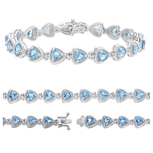 Vir Jewels Sterling Silver Blue Topaz Bracelet (7 CT)