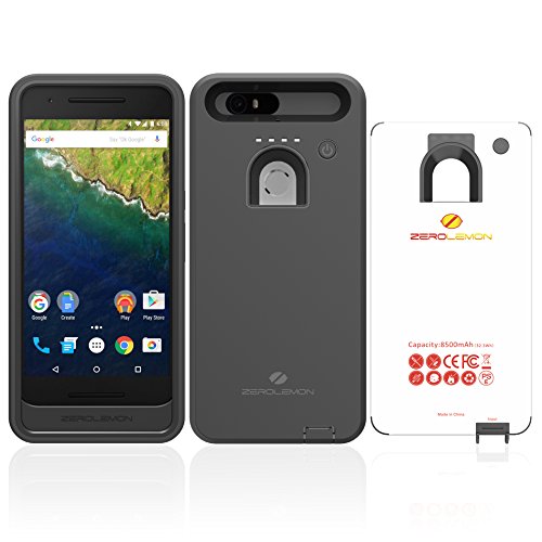 Nexus 6P Battery Case, ZeroLemon Google Huawei Nexus 6P High Capacity 8500mah Rugged Battery Case - Black