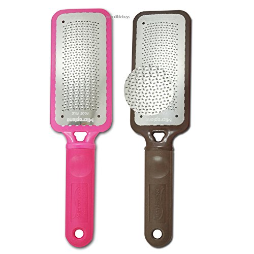 Microplane Colossal Pedicure Rasp Callus Remover (Foot File) Combo Pack: 1 Pink + 1 Brown Color