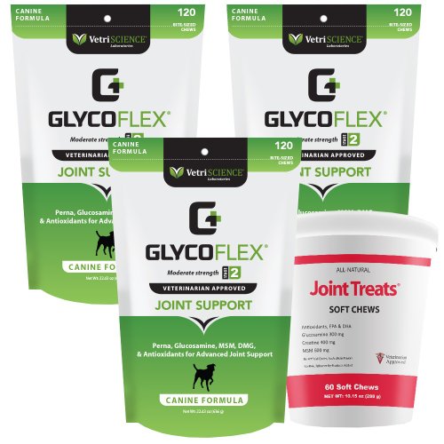 3PACK GlycoFlex 2 (360 Soft Chews) + FREE Joint Treats