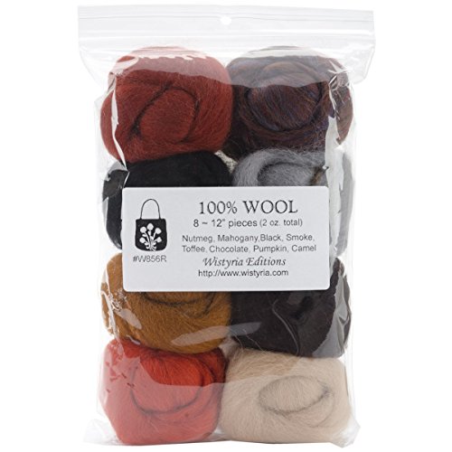 Wistyria Editions Ultra Fine 12 Wool Roving .22 Oz. 8-Pack: Natural