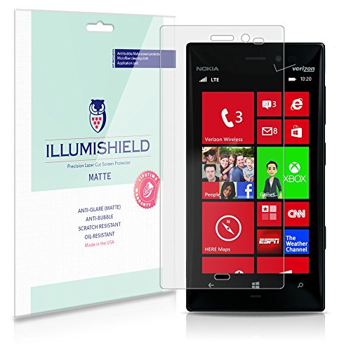 iLLumiShield - Nokia Lumia 928 Anti-Glare Matte Screen Protector HD Clear Film / Anti-Bubble & Anti-Fingerprint / Premium Invisible Crystal Shield - Free Warranty - [3-Pack] Retail Packaging