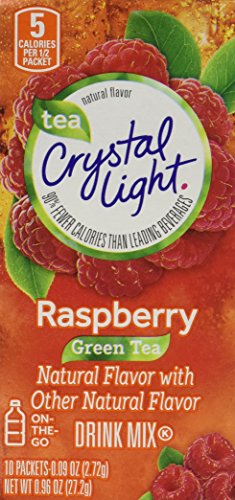 Crystal Light On The Go Green Tea Raspberry, 10 Count Boxes (Pack of 6)