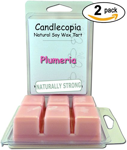 Candlecopia Plumeria 6.4 oz Scented Wax Melts - A fantasy bouquet recreating the scent of one of the most beautiful flowering trees of the tropics - 2-Pack of naturally strong scented soy wax cubes throw 50+ hours of fragrance when melted in Scentsy®, Yankee Candle® or standard electric tart warmer