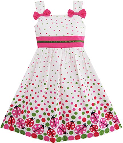 Sunny Fashion Little Girls' Dress Bug Print Colorful Dot