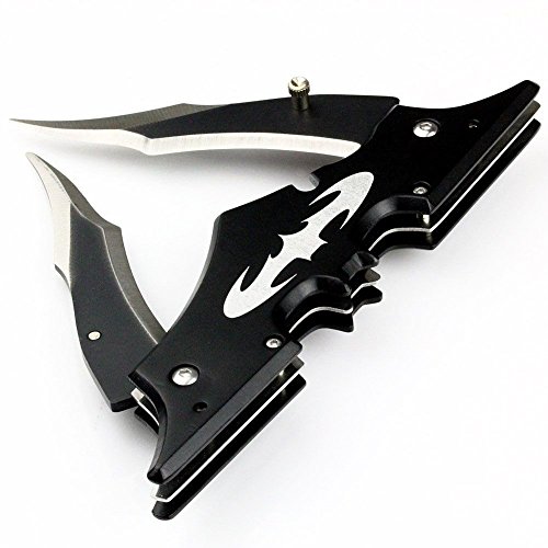 NALAKUVARA 7.5 Black Twin Double Blade Folding Pocket Knife