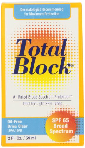 Fallene Total Block UVA/UVB Complete Broad Spectrum Sun Protection, SPF 65 Clear, 2 fl Ounces (59 ml)