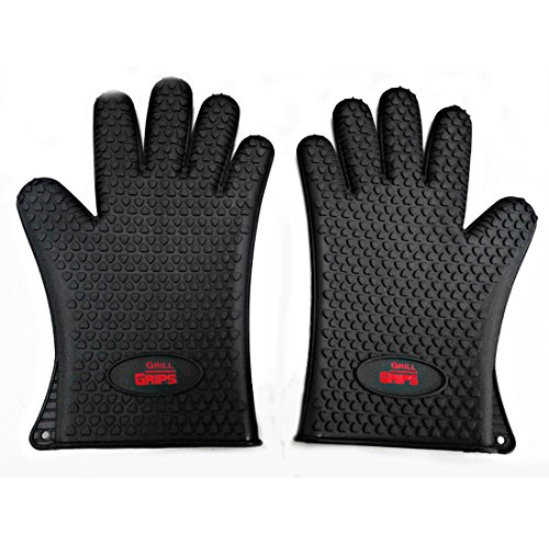 Grill Grips Premium Silicone Heat Resistant Five Fingered Waterproof Gloves
