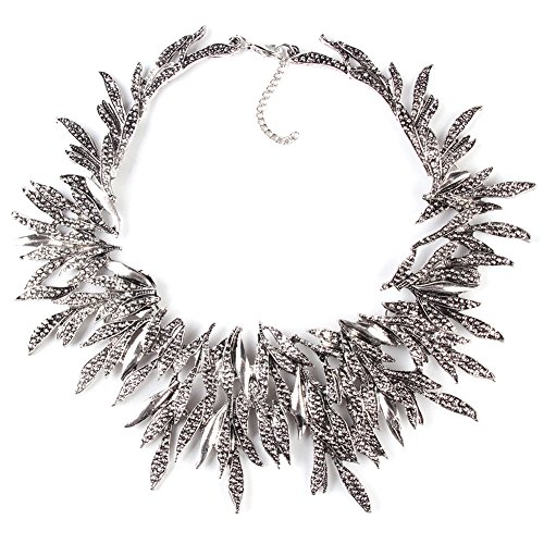 IDGIRL Leaf Style Chunky Choker Bling Charm Statement Necklaces