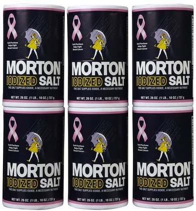 Morton Salt Iodized Salt, 26 oz, 6 pk (Quantity of 5)