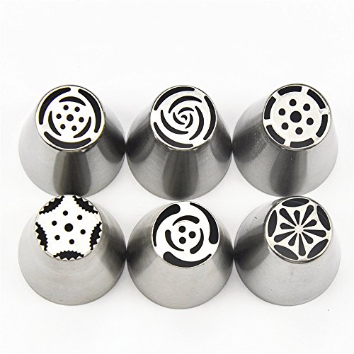 TANGCHU Small Size Icing Piping Nozzles Pastry Tips Cake Sugarcraft Decorating Tool Set Of 6 Pieces