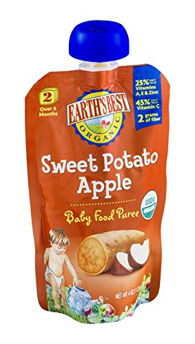 Earth's Best Organic Baby Food Puree Stage 2 Sweet Potato Apple -- 4 oz