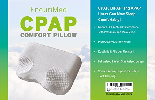 Sleep Apnea Pillow For CPAP, BiPAP, APAP Machine Users - Comfort for Side, Back, & Stomach Sleepers to Reduce Face & Nasal Mask Pressure & Air Leaks - Contour Memory Foam For Neck & Spine Alignment