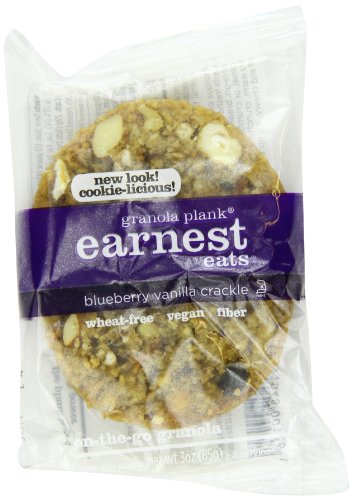 Earnest Eats Vegan Granola Planks High in Fiber, Omega-3s and Protein - Blueberry Vanilla Crackle - (Case of 6 - 3 oz)