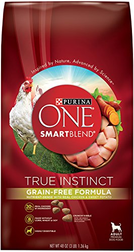 Purina ONE SmartBlend Dry Dog Food, True Instinct, Grain Fee Formula with Chicken & Sweet Potato, 3-Pound Bag, Pack of 1