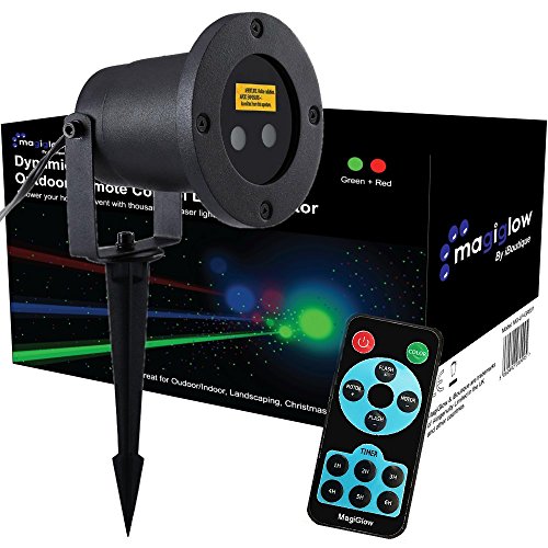 iBoutique Dynamic Firefly Outdoor or Indoor Remote Control Christmas LED Light Show Projector Green & Red
