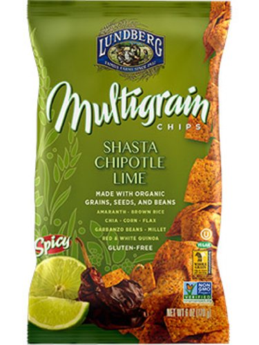 Lundberg Multigrain Chips, Shasta Chipotle Lime, 6 Ounce (Pack of 12)