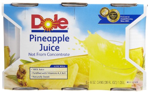Dole 100% Pineapple Juice - 6 oz - 6 ct