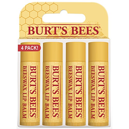 Burt's Bees 100% natural Lip Balm, Beeswax, 0.15 Ounce, 4 Count