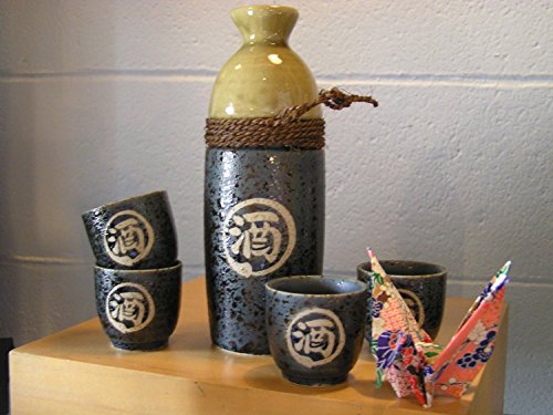 Happy Sales Sake Set with Alcohol Character, Multicolor