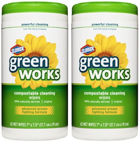 Green Works Compostable Cleaning Wipes Canister - 62 ct - 2 pk by Green Works