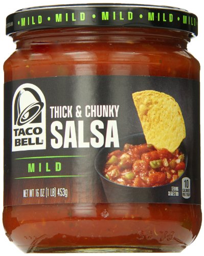 Taco Bell Thick'n Chunky Mild Salsa, 16 oz Jar (Pack of 6)