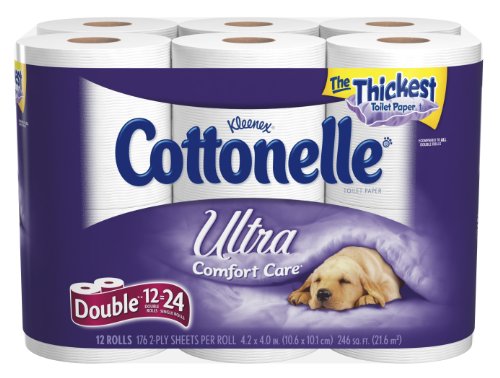 Cottonelle Ultra Double Roll, (2X Regular),2 Ply, White-12pk