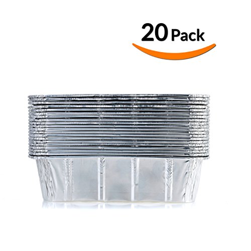 DOBI Loaf Pans - Disposable Aluminum Foil 2Lb Bread Pans, Standard Size - 8.5 X 4.5 X 2.5 Inches, Pack of 20. Favorite Bread Tin Size for Homemade Cakes, Breads, Meatloaf and quiche