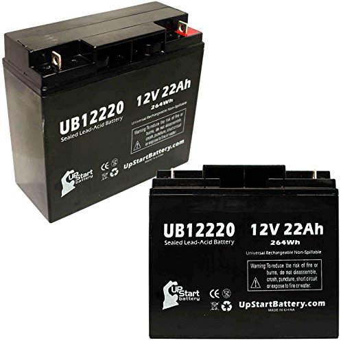 2-Pack UB12220 Universal Sealed Lead Acid Battery (12V, 22Ah, T4 Terminal, AGM, SLA) Replacement - Compatible With APC SMART UPS 1500, SMART-UPS 3000, RBC7, SUA1500, SMART-UPS 1400, RBC43, 1000XL