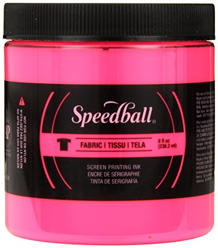 Speedball Art Products Fluorescent Fabric Screen Printing Ink, 8 oz, Hot Pink