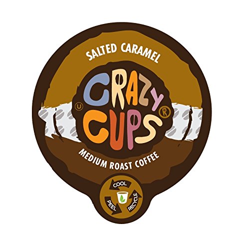 Crazy Cups Salted Caramel Flavored Coffee Single Serve cups for Keurig K-cup Brewer - 22 count