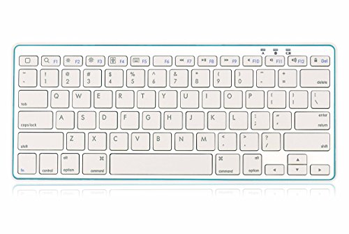2013 Fashion Design SPARIN Ultra Slim (4mm) Mini Bluetooth 3.0 Wireless Keyboard for Apple Ipad Mini, Ipad, Iphone, New Google Nexus 7 FHD, Samsung Galaxy Tab Series and Other Tablets with Built in Battery - White
