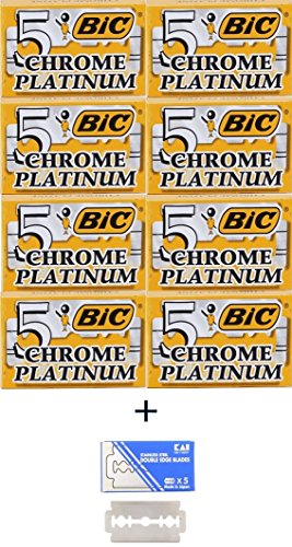 40 BIC Chrome Platinum Blades + 1 Free KAI Stainless Steel BIade