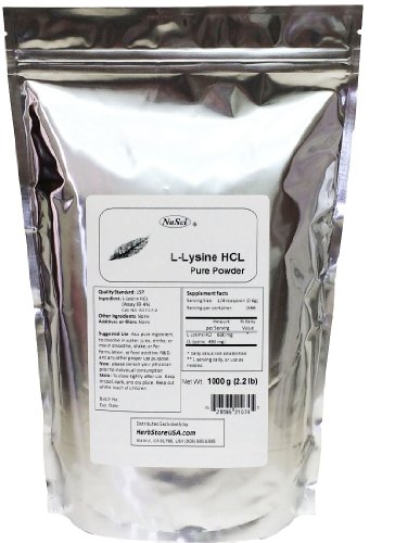 L-Lysine 1000g (2.2 lb) Pure Bulk Powder, Pharmaceutical Quality Grade USP